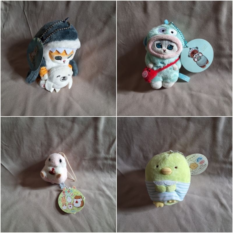 WTS SUMIKKO GURASHI, MOFUSAND, AMUSE plushie keychain hangyodon hiu shark seal original preloved new