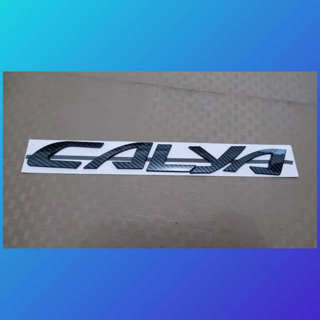 emblem kap mesin tulisan calya carbon