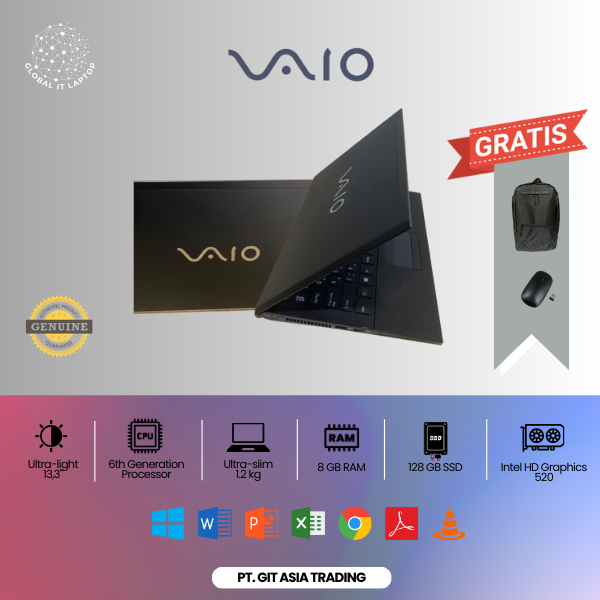 LAPTOP MURAH SONY VAIO | Core i5 Gen 6 | RAM 8GB | SSD 128GB