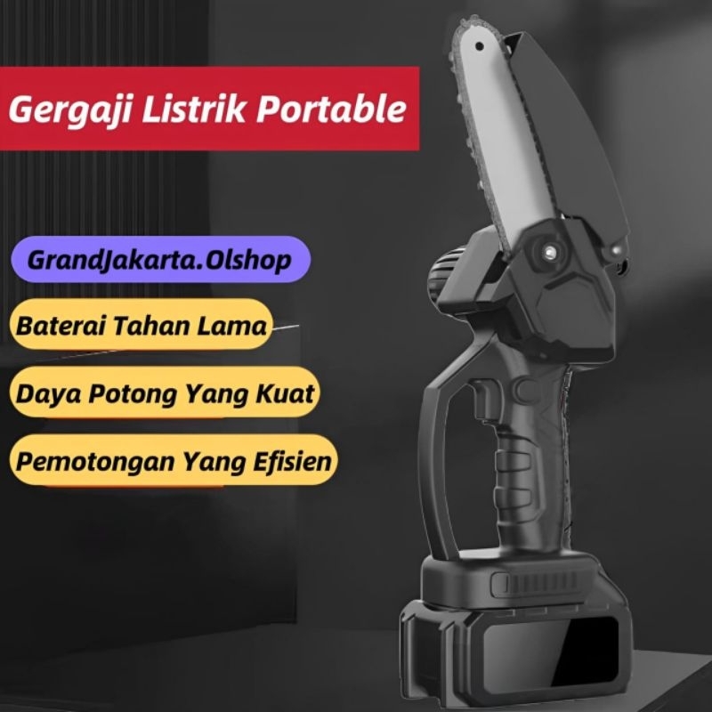 Chain Saw Cordless 6 Inch Chainsaw Cordless Chainsaw Gergaji Rantai Elektrik Mini Portable