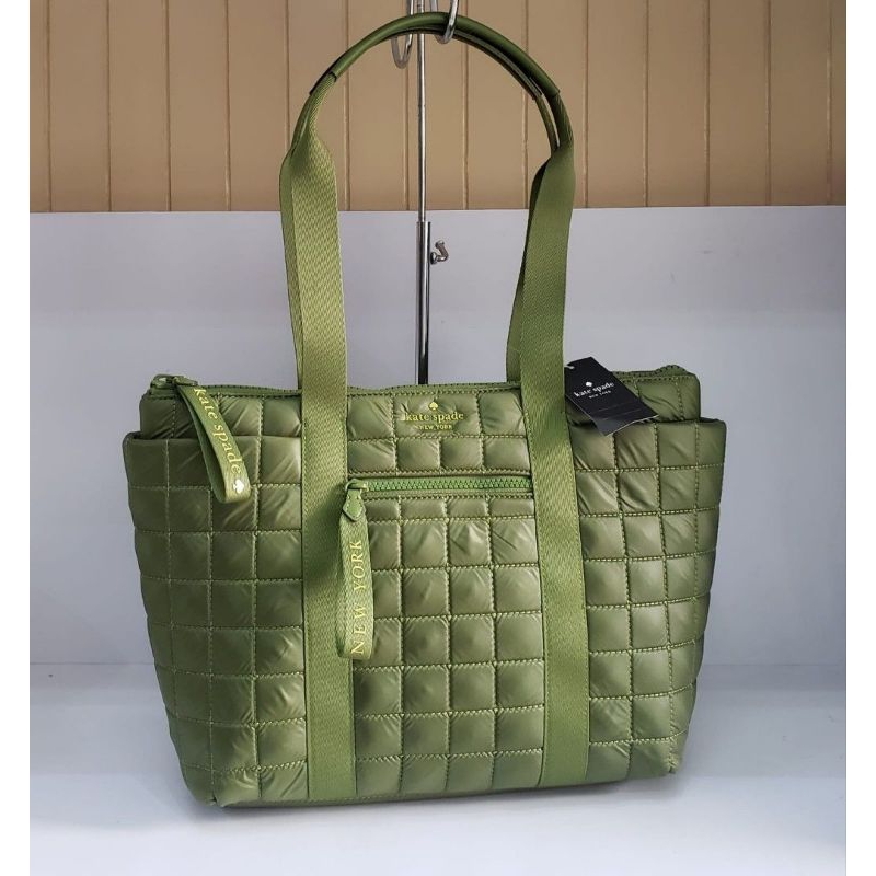 kate spade camden tote quilted kelp forest