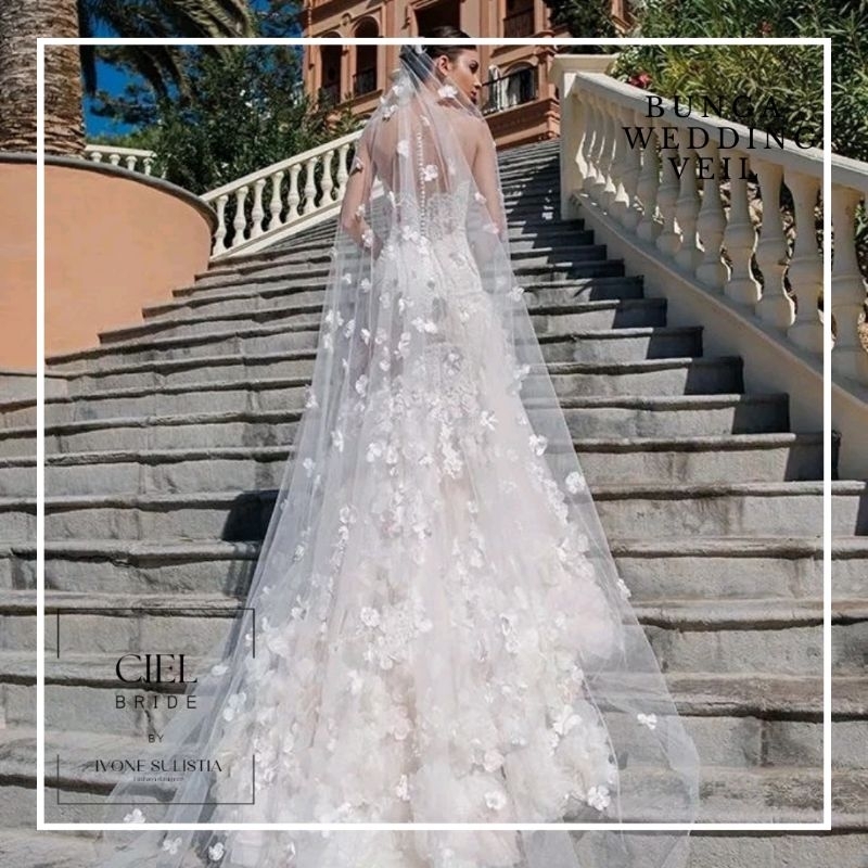 2 layer wedding veil tabur bunga