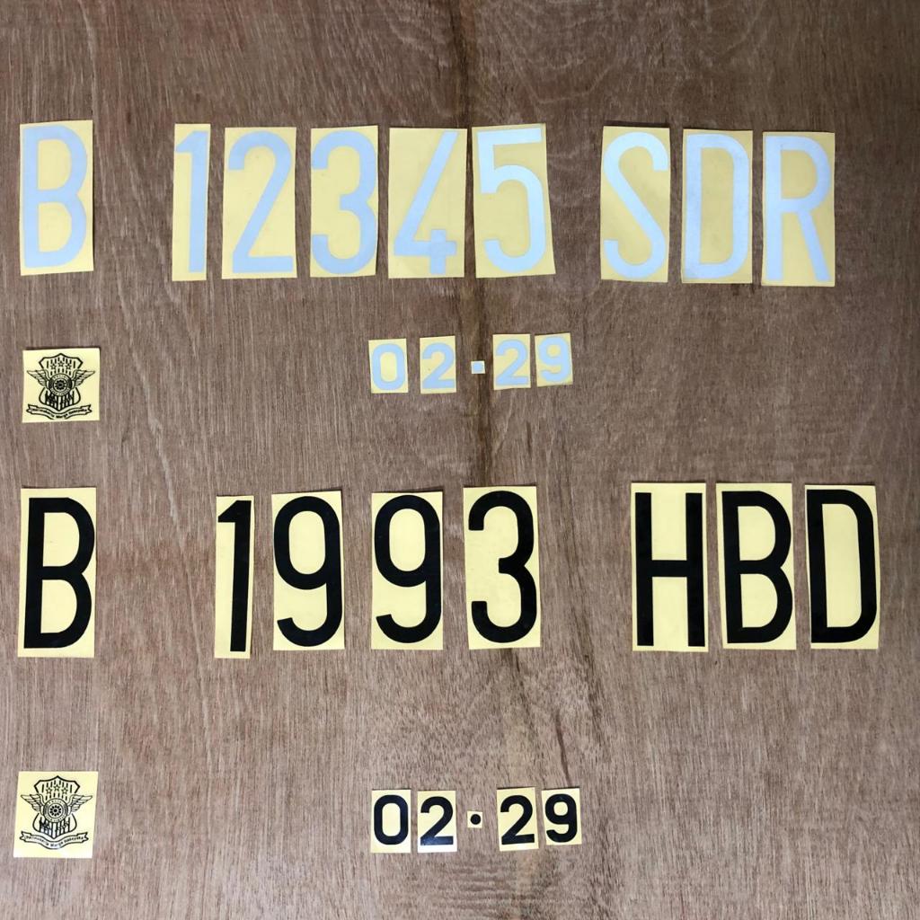 STICKER ANGKA PLAT TERBARU WARNA HITAM - PLAT MOTOR - PLAT MOBIL