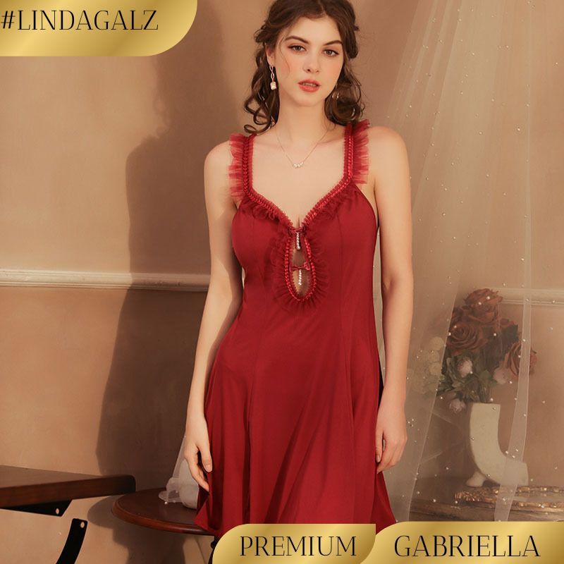 LindaGalz GABRIELLA Baju Tidur Wanita Dewasa Daster Sexy Baju Dinas Istri Lingerie bisa Jumbo Big Si