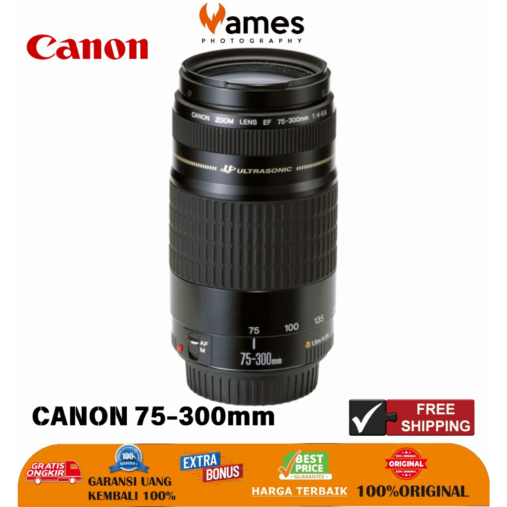 Lensa Canon 75-300mm F3.5 For Kamera DSLR Original Bergaransi - Tele Zoom