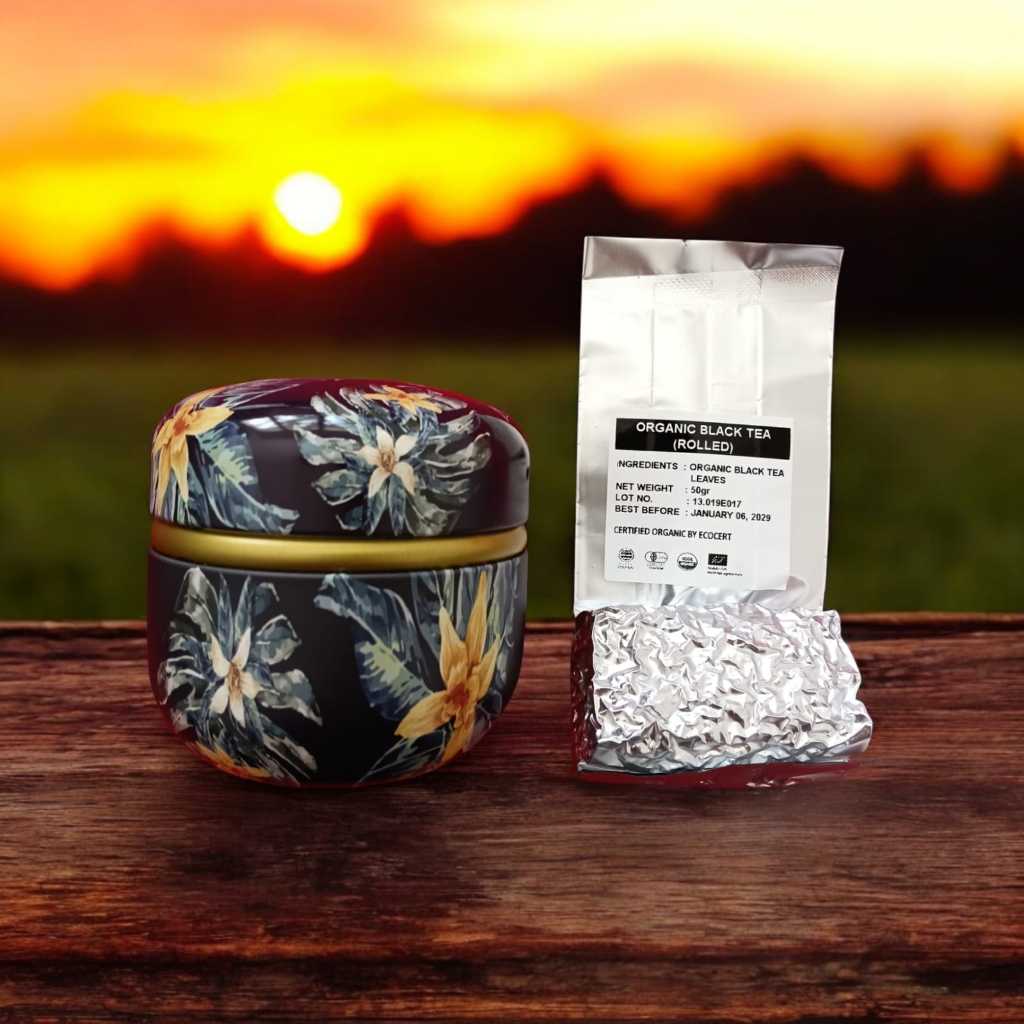 

ORGANIC TEA - Premium Ekspor Quality (4 Variant Rasa) - PACKAGING KALENG BIRU FLOWERY