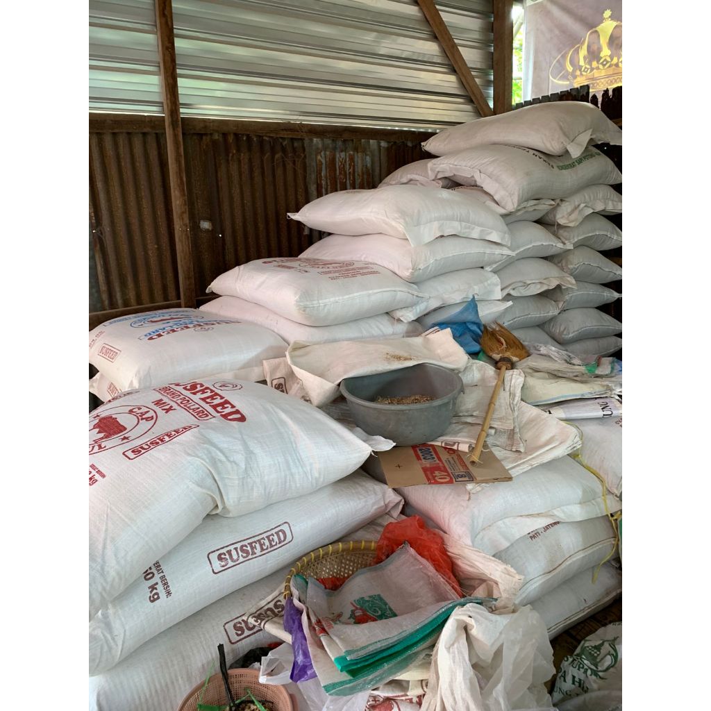 1 SAK LEBIH MURAH Bekatul pulus, extra campuran 20%jagung, 20% brand pollard 60% bekatul, isi 5 dan 
