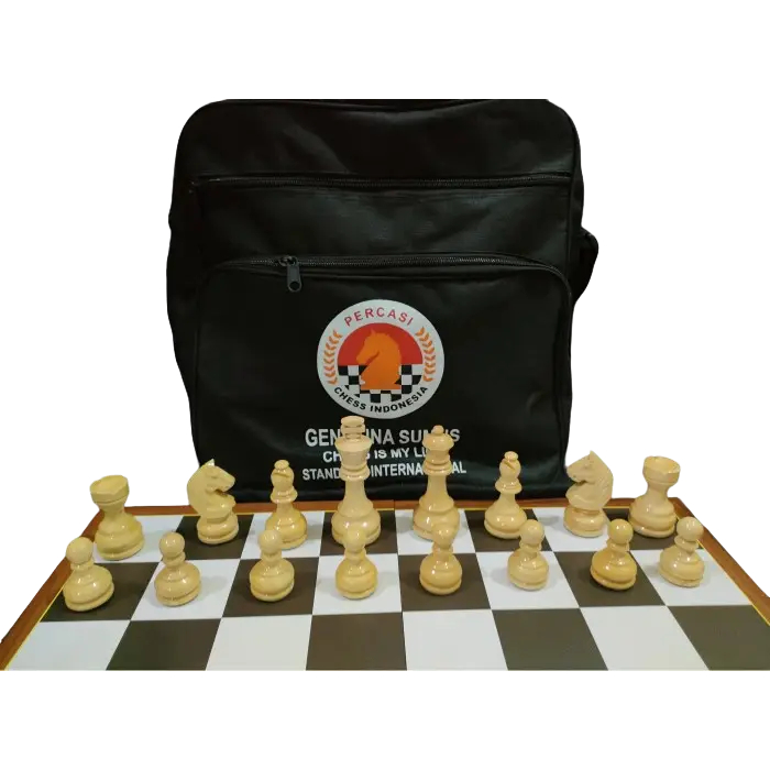 Papan Catur Lipat ukuran 50 cm Standar Percasi - Catur Percasi Kayu Free Tas