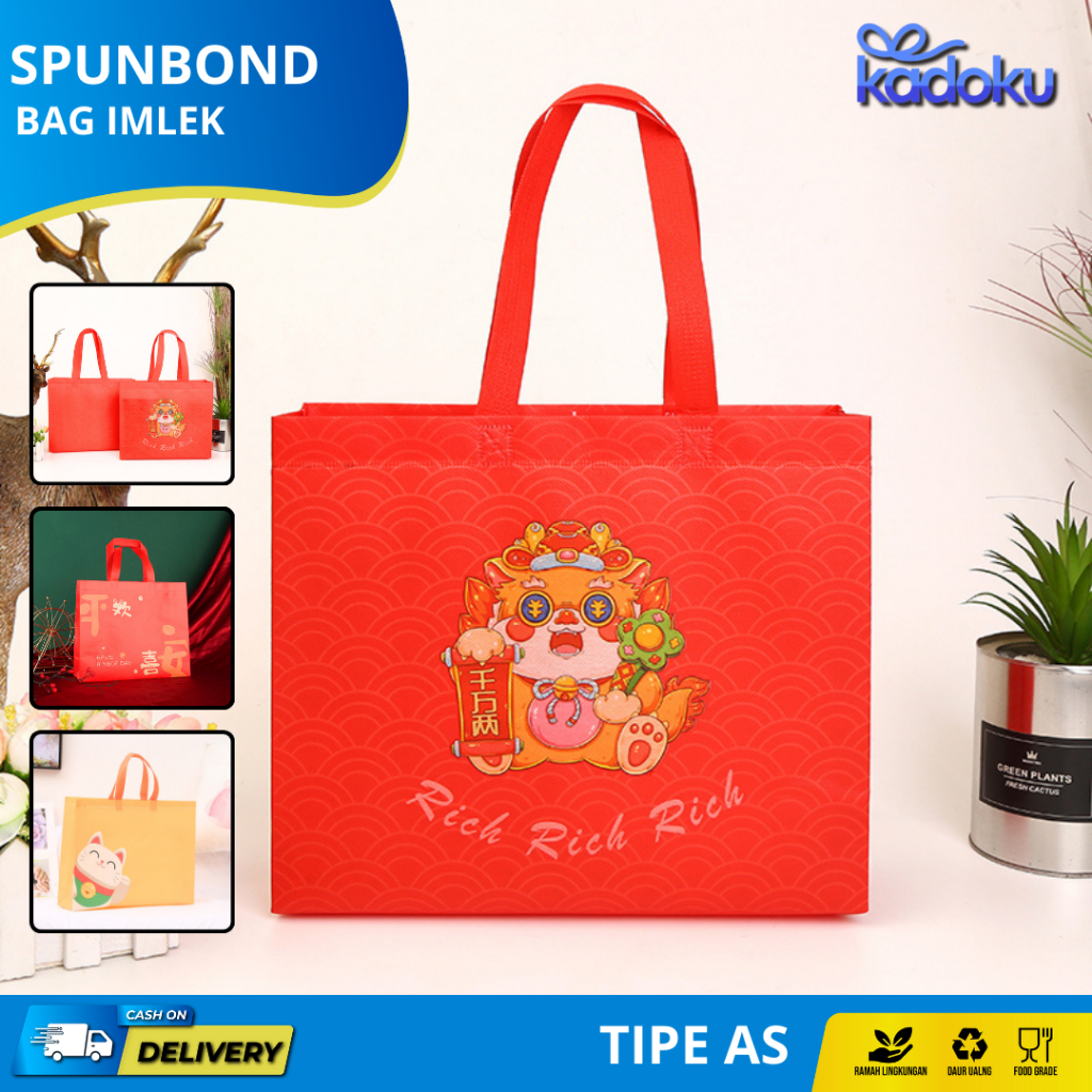 

Tas Spunbond Imlek/ Goodie Bag Spunbond / Spoundbond Bag Chinese New Year / Kantong Kain Souvenir