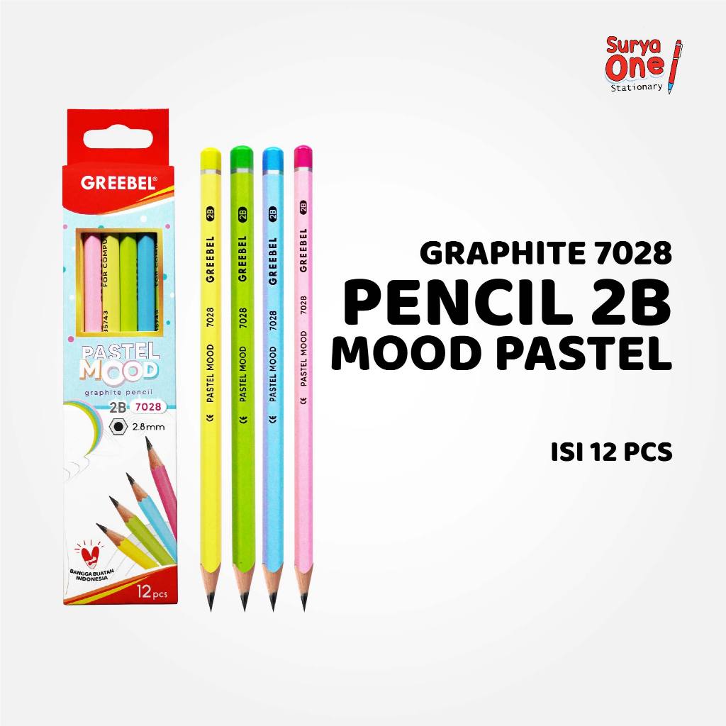 

Pensil Kayu 2B Greebel Pastel Mood (7028) / Pencil Pastel / Pensil Tulis Lucu untuk Ujian Gambar Suryaone