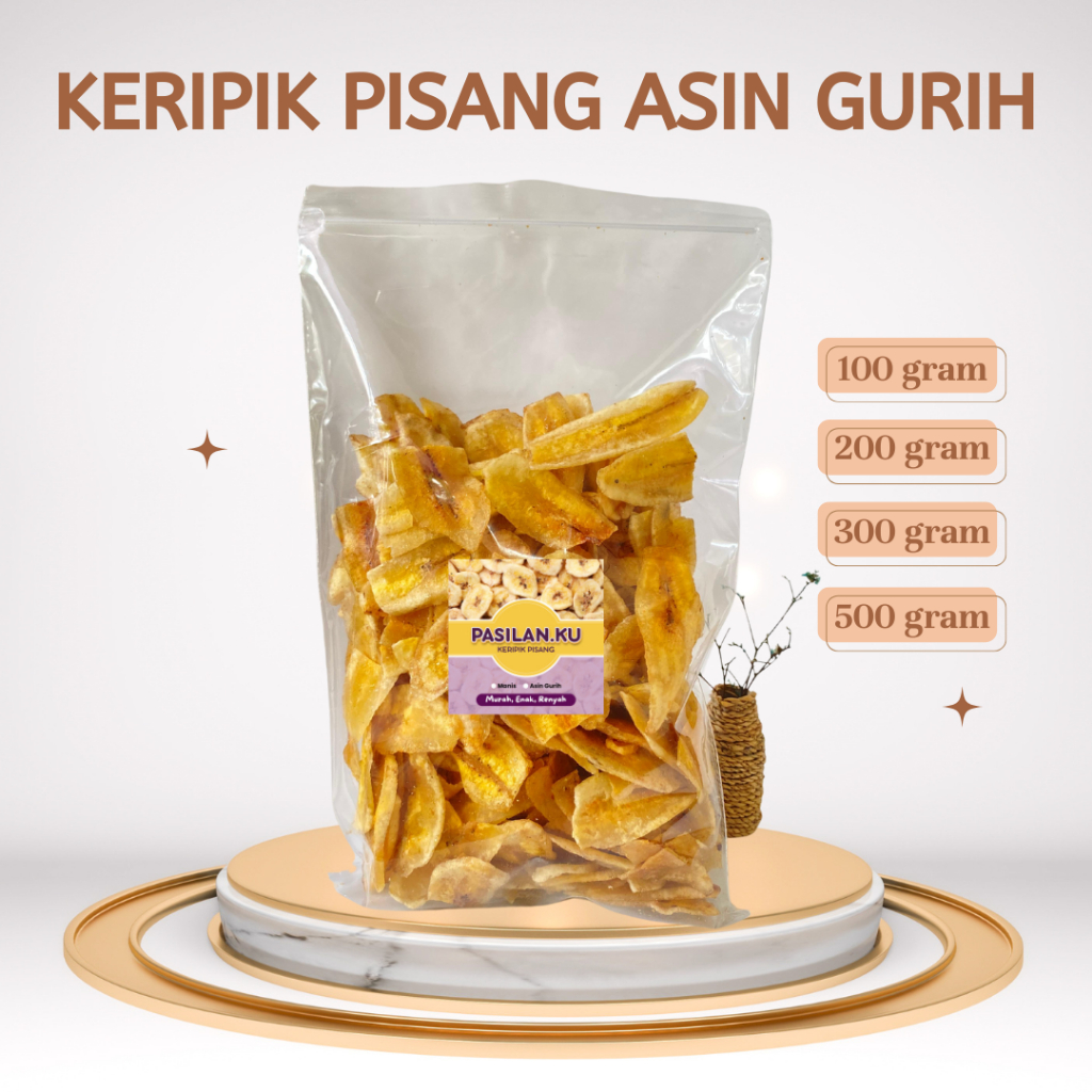 

Keripik Pisang Asin Gurih Kepok Renyah Tanpa Pengawet 100 gram - 500 gram