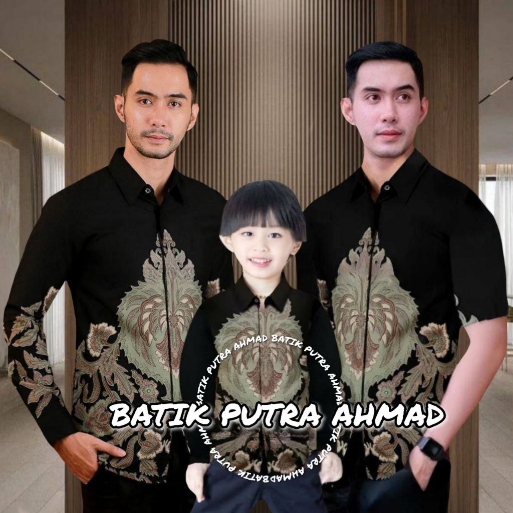 TERBARU KEMEJA batik ayah dan KEMEJA Batik anak cowok BATIK Hijau sage Green