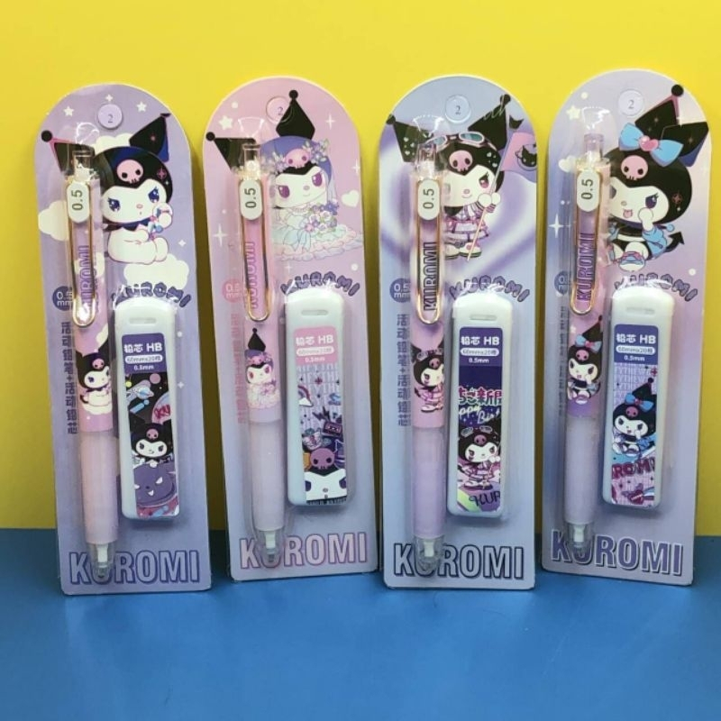 

CC- PENSIL MEKANIK 0.5mm FREE REFILL MOTIF KUROMI / MECHANICAL PENCIL SANRIO TERBARU