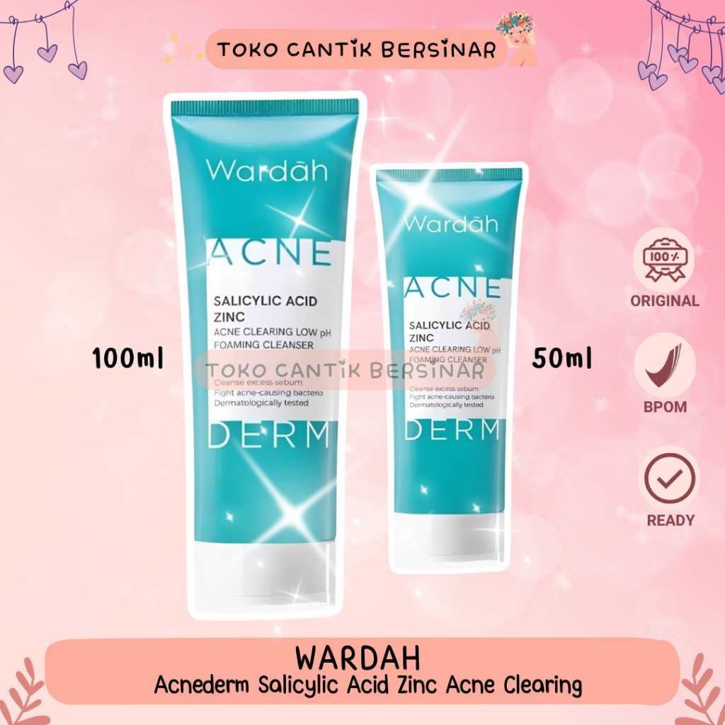 Wardah Acnederm Salicylic Acid Zinc Acne Clearing Low pH Sabun Muka BPOM