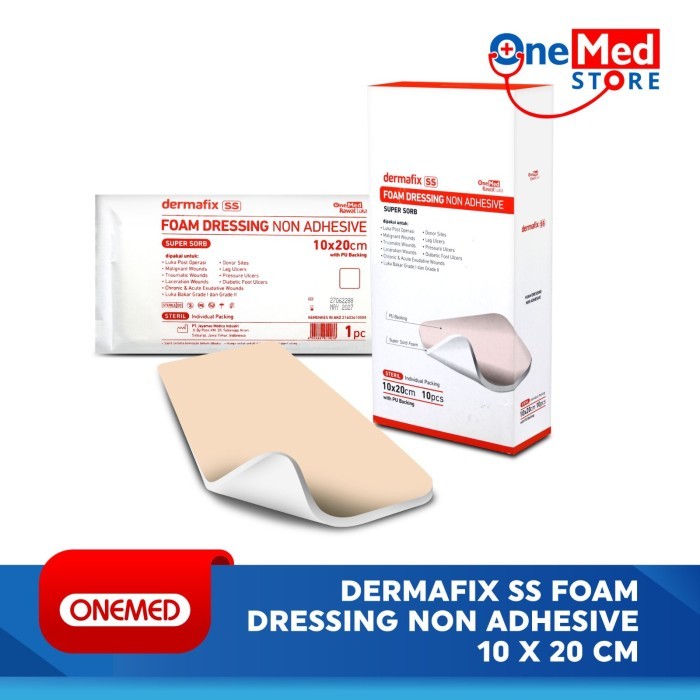DERMAFIX SS FOAM DRESSING NON ADHESIVE 10x20