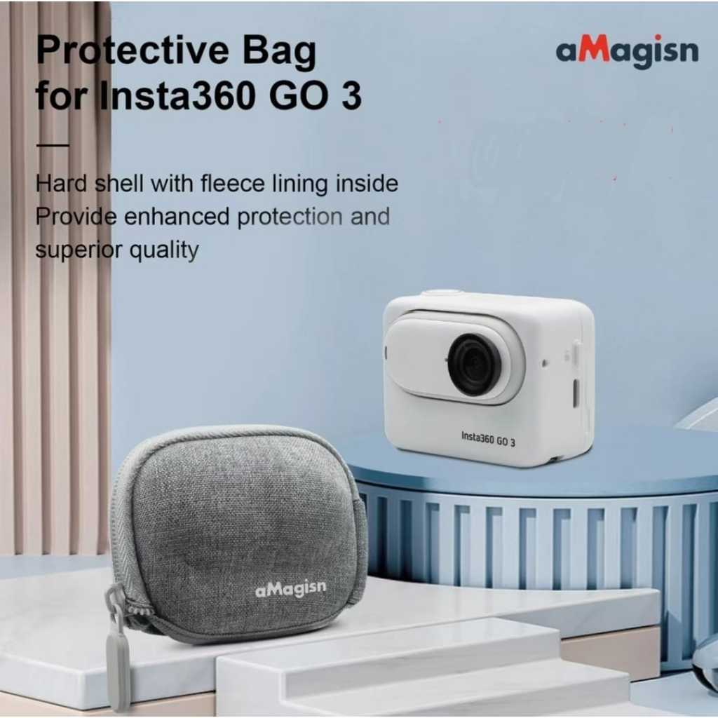 For Insta360 Go 3 Mini Zipper Storage Bag aMagisn AG02, Zipper Pouch Go3 insta