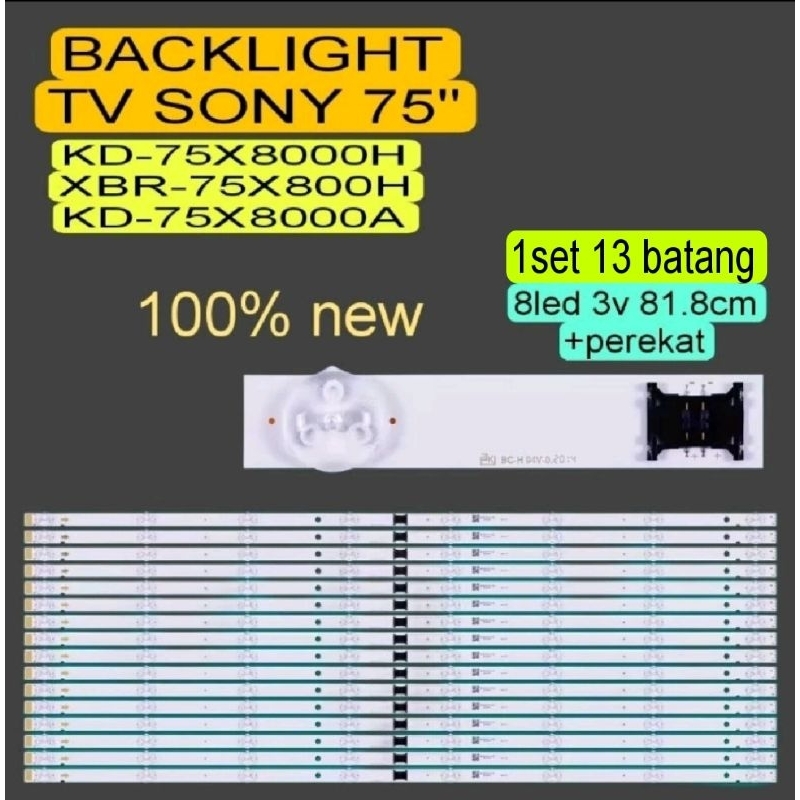 LAMPU LED BACKLIGHT BL TV SONY 75 KD-75X8000H KD-75X8000A XBR-75X800H 75X8000H 75X800H