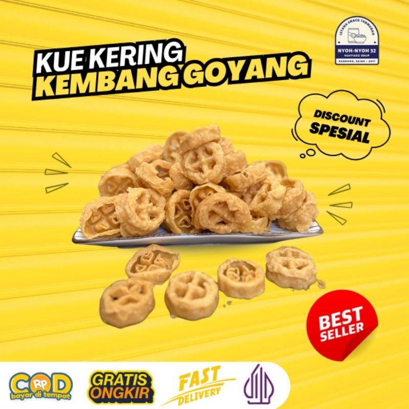 

Kue Kembang Goyang Mini Manis Wijen Asin 200gr/Saroja Mini Manis