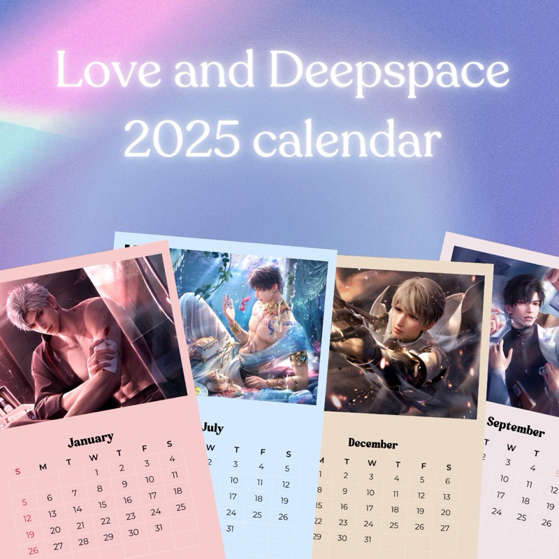 

[INFINITYSTUFF] Free Round Sticker Love and Deepspace Mini Calendar 2025 Xavier Rafayel Zayne Sylus