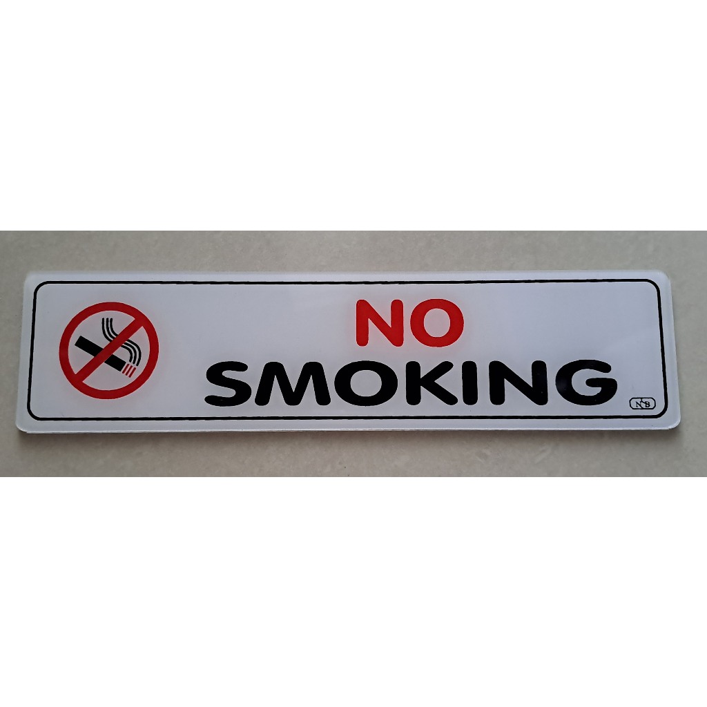 

Label Acrylic Kecil / Label Akrilik Kecil 5x20cm - No Smoking (Putih_Merah Hitam)