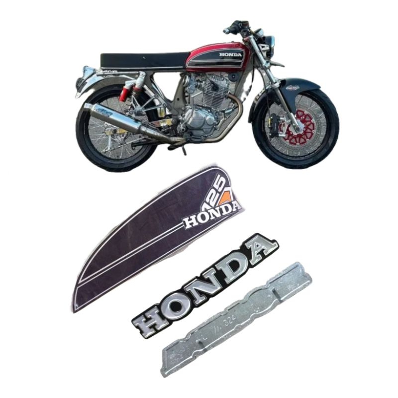 (COD) EMBLEM CB125 IMPOR SET STIKER CB125 STRIPING CB125 HITAM MERAH BIRU HIJAU EMBLEM TANGKI CB125 