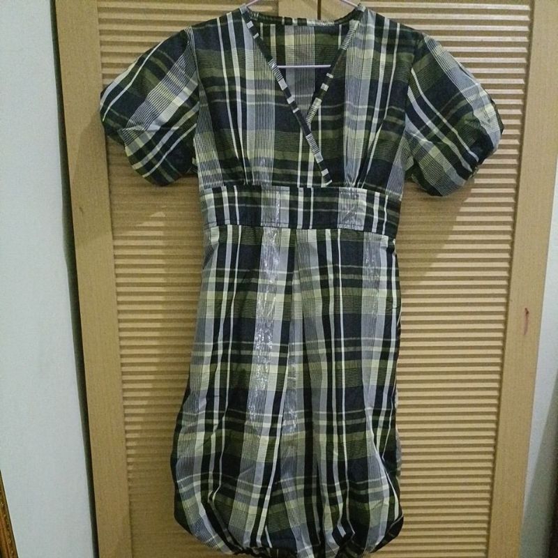 Tunik lengan pendek kotak