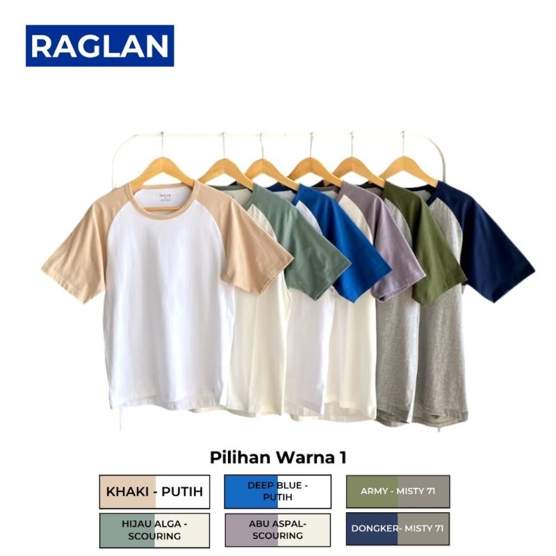 Kaos Raglan Lengan Pendek Cotton Combed 24s / Raglan / Kaos Pria / Kaos Wanita / Kaos Distro / Unise