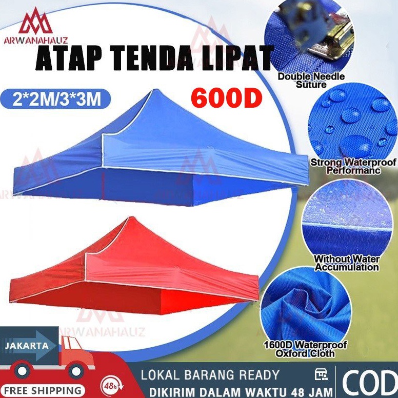 Harga TERMURAAH Terpal Atap Tenda Polyester Lipat 2x2 3x3 Murah 6D Anti Air  Panas  Tenda Lipat Terp