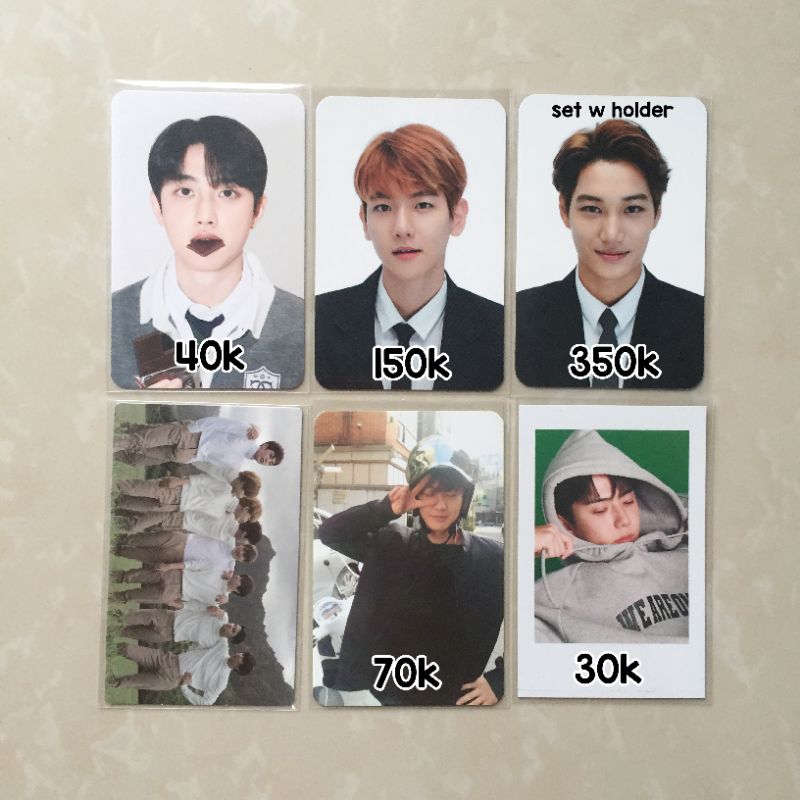 PC PHOTOCARD EXO BAEKHYUN KAI CHANYEOL SEHUN KYUNGSOO TIHOL TICKET HOLDER ELYXION HELM SG 24 POB MUS