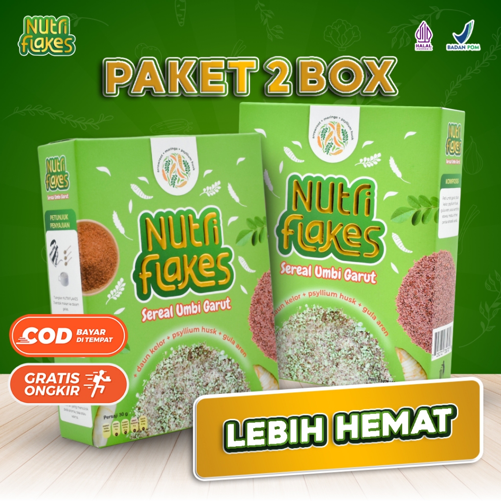 

NUTRIFLAKES SEREAL UMBI GARUT ASAM LAMBUNG - Ampuh Mengatasi Asam Lambung dan Gerd 2 Box