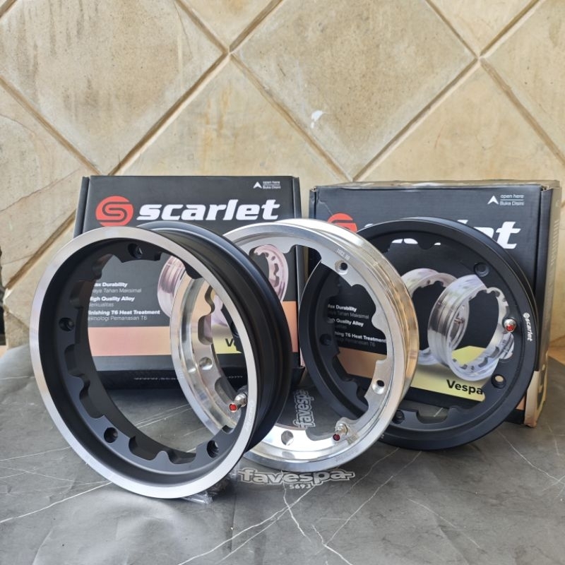 Velg Pelek Tubeless Ring 10 Scarlet Racing Vespa Sprint Px Excel