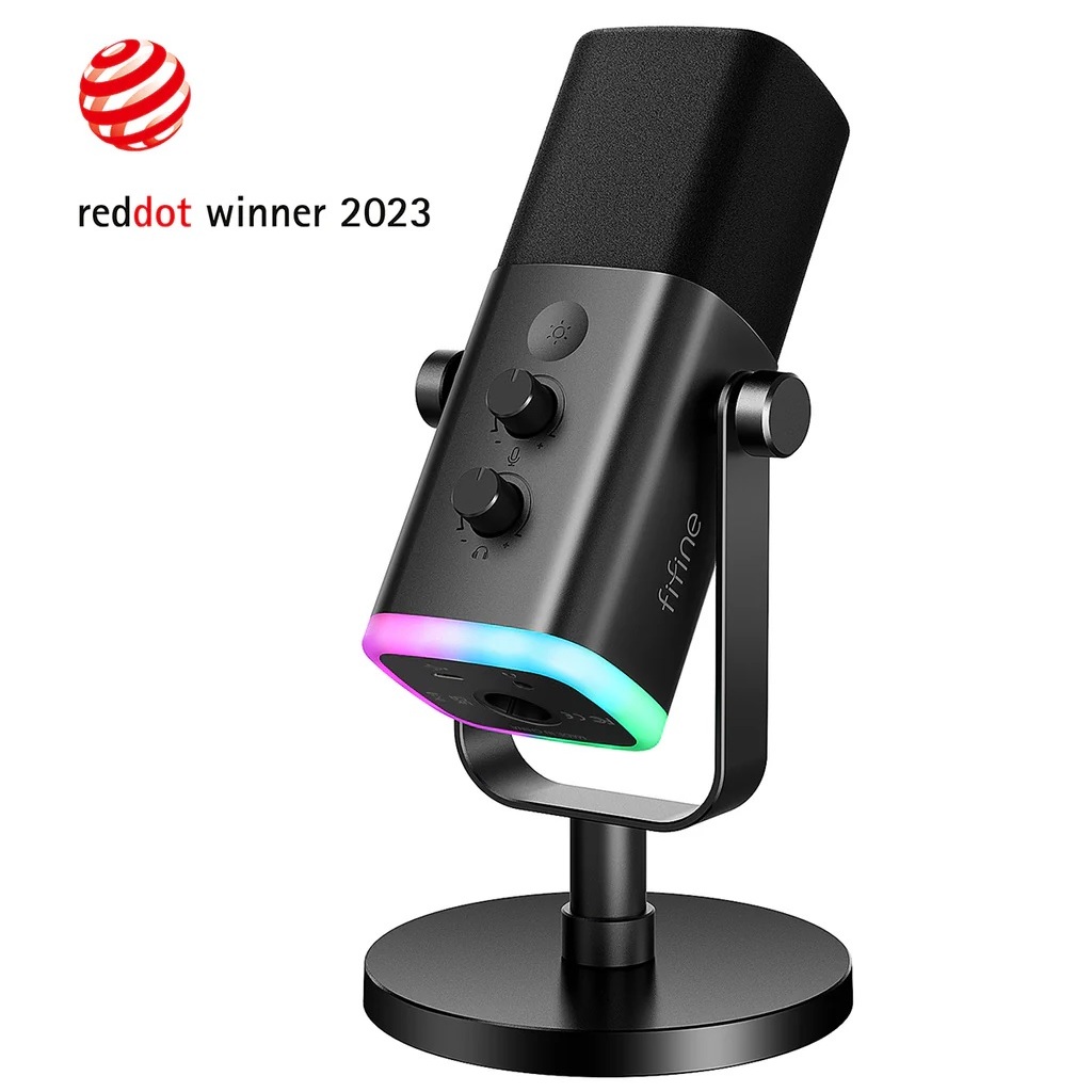 RESMI FIFINE AMPLIGAME AM8 AM8W AM8P USB/XLR DYNAMIC MICROPHONE WITH RGB, TOUCH-MUTE, I/O CONTROLS, 