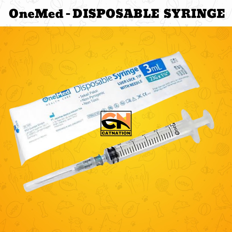 OneMed Disposable Syrigen 3cc 3ml Suntikan | Spuit Jarum Suntik 3ml 3cc ONEMED OneMed Health Care