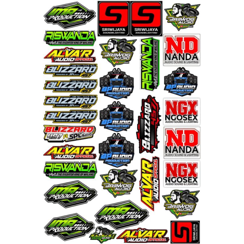 

32 STIKER SOUND BAHAN ANTI AIR(VYNIL) | STIKER SOUND 1 LEMBAR