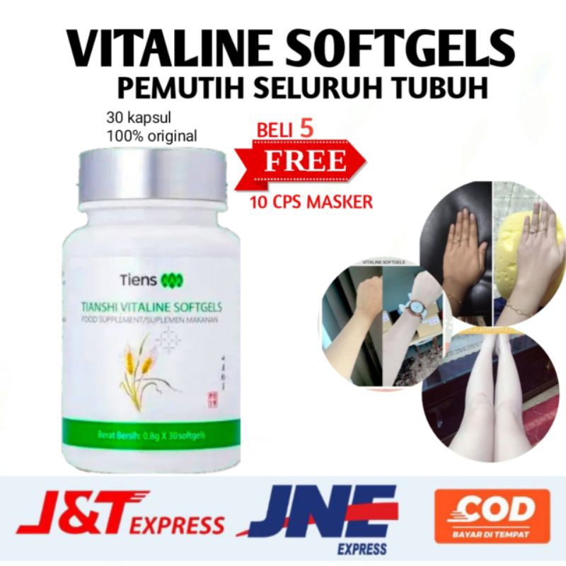 [TERLARIS] COD VITALINE SOFTGELS TIENS 100% ORIGINAL PEMUTIH KULIT AMPUH TERBAIK DIDUNIA Softgel pem