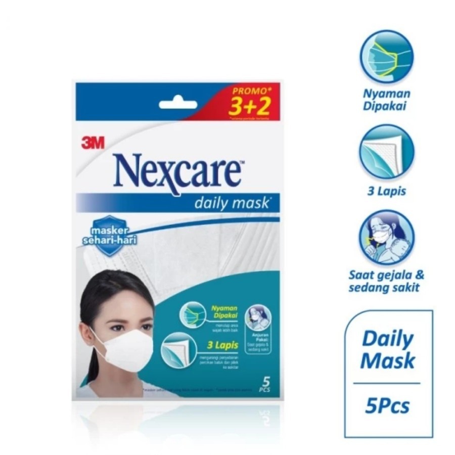 Nexcare 3M Masker Daily Fit Mask Putih Rejuvenate