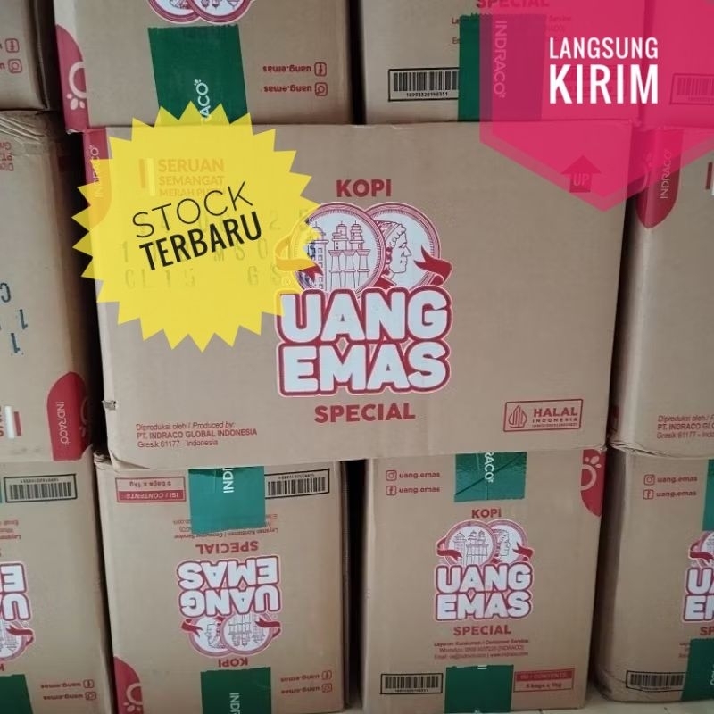

kopi uang emas 1 karton 5kg 1dos kopi bubuk hitam pahit tanpa gula