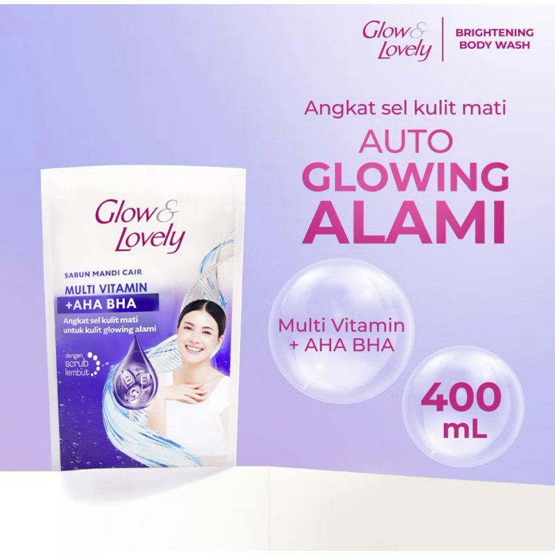 Glow & Lovely Bodywash Sabun Mandi Multivitamin +Aha Bha Co