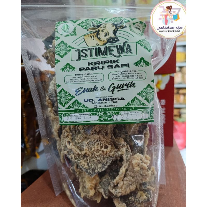 

KERIPIK PARU SAPI 200GR "ISTIMEWA" OLEH OLEH ASLI KHAS BALI + BUBBLE WRAP PACKING FREE