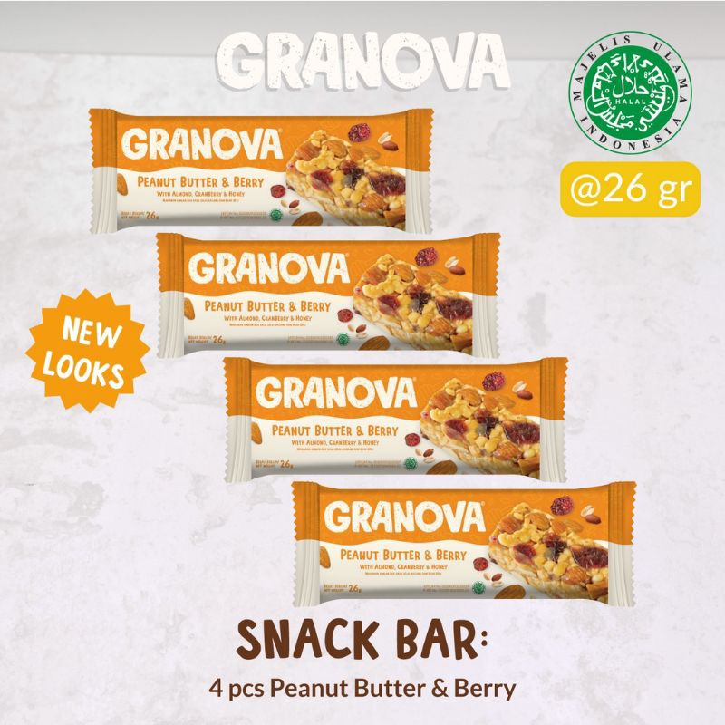 

Granola by granova snack bar sarapan/cemilan praktis 26 gr