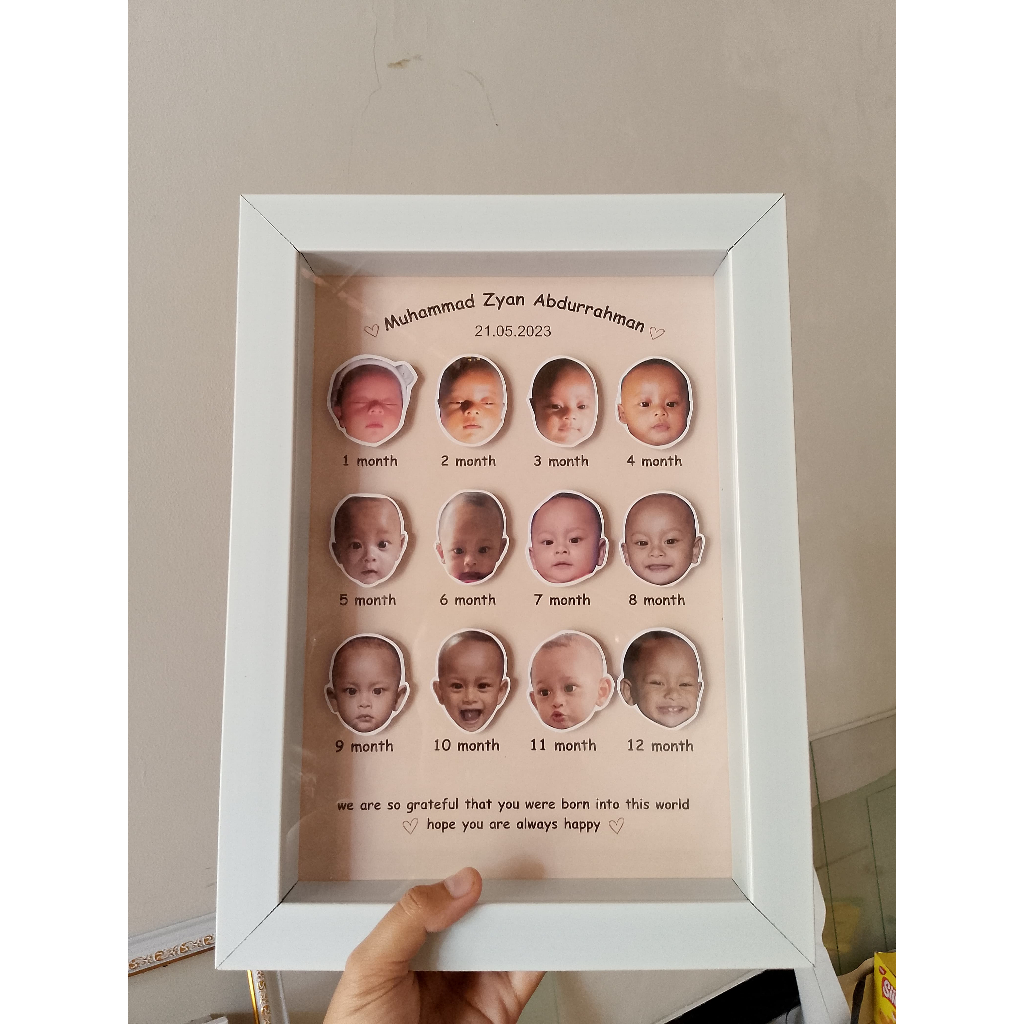 FOTO BAYI/ MILESTONE BAYI/ BINGKAI POP UP BAYI/ FRAME 3D POP UP BAYI, COCOK UNTUK KADO UNIK, HIASAN 