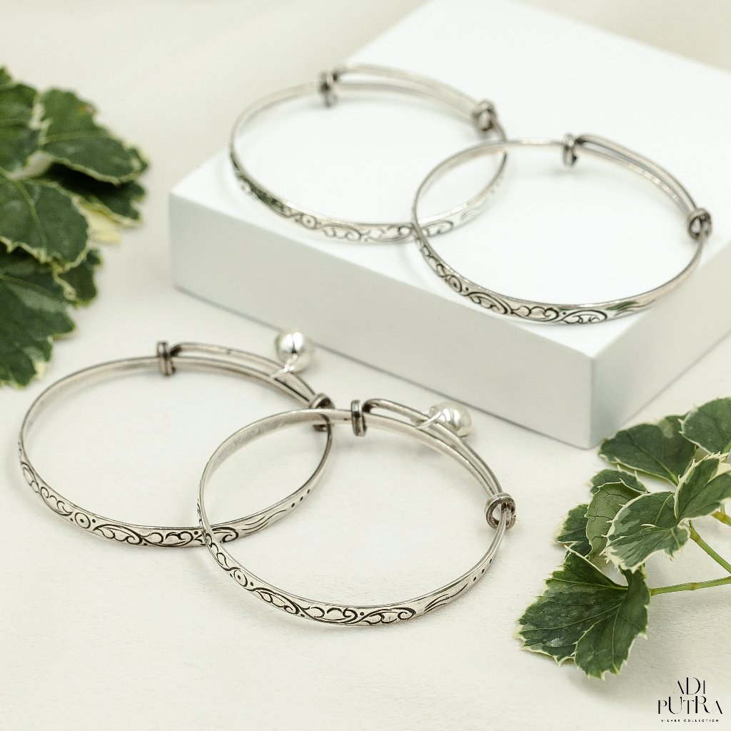 Gelang Bayi 3 Bulanan Perak 925 Model Tatah Punggel