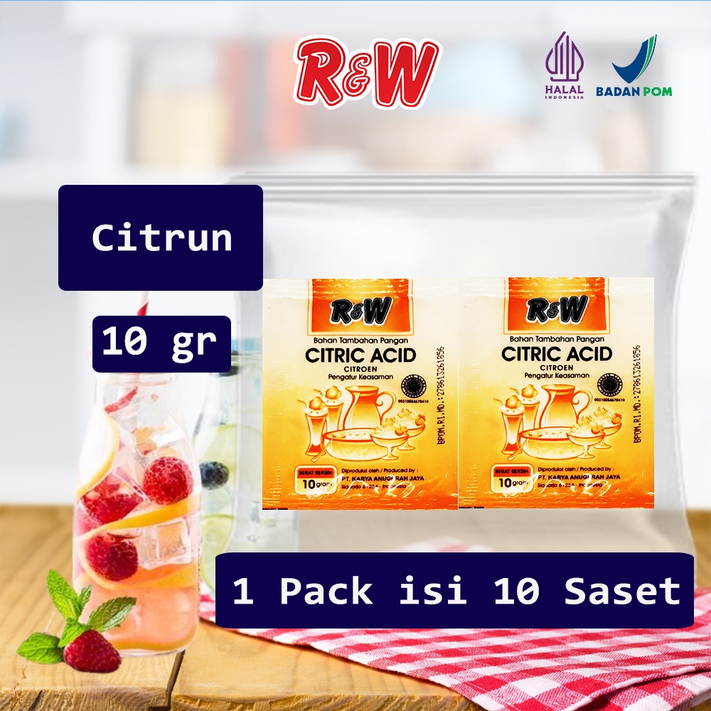 

Citric Sitrun Citrun Acid Asam Sitrat Rajawali R&W RW 10 g 1 Pack