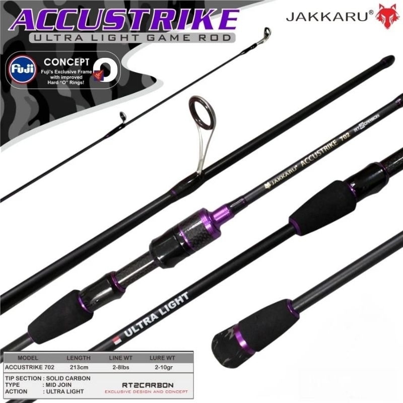 New Joran Jakkaru accustrike 702 UL solid Carbon ( ring Fuji)