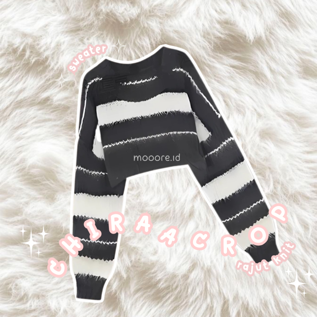 Sweater Chiraa - Sweater Rajut Wanita Korean Style Hijab Vest Rompi Rajut Premium Knit Crop Top M03