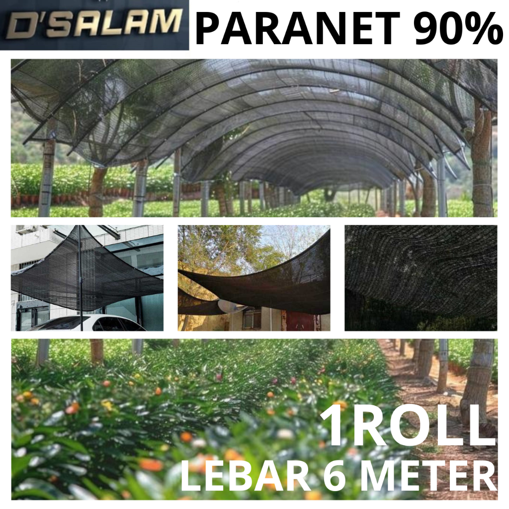 PARANET 90% Import PANJANG 50 METER x Lebar 6 meter ( 1 roll ) Jaring paranet Anti Uv