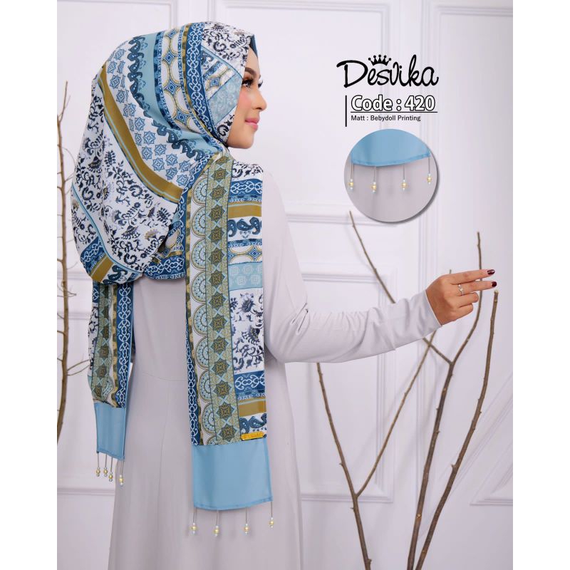 HIJAB DESVIKA 420 // HIJAB MOTIF BERGO // HIJAB DEWASA // HIJAB GROSIR MURAH KEKINIAN