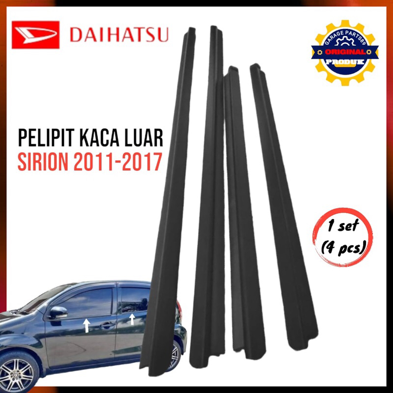 1set Pelipit Kaca Luar Daihatsu Sirion 2011-2017 Weather Strip