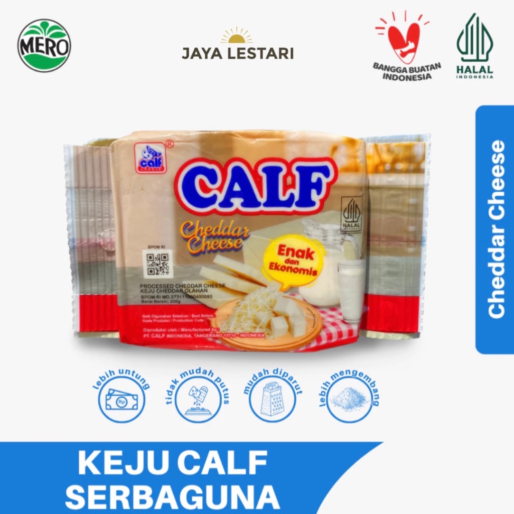 

Calf Cheddar Cheese Keju Olahan (200g)