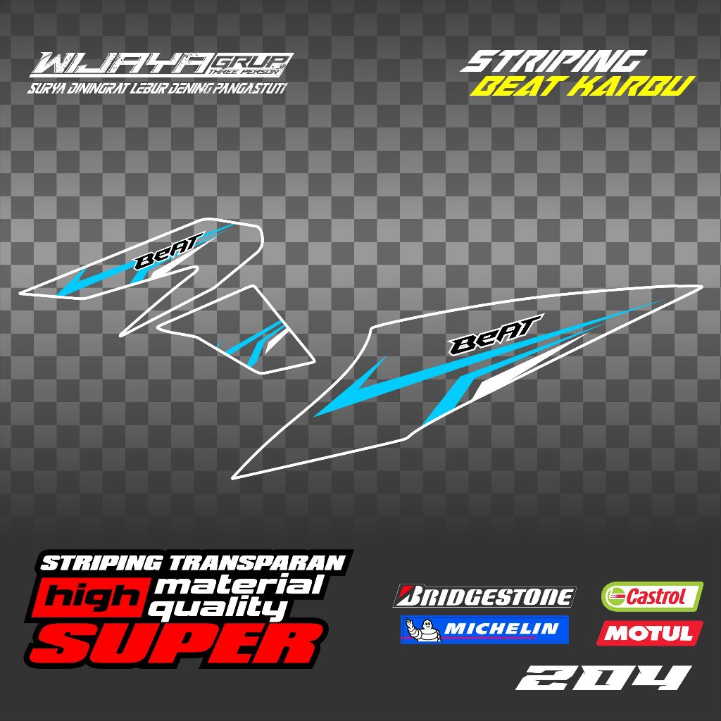 Striping transparan beat karbu uv style simple road race